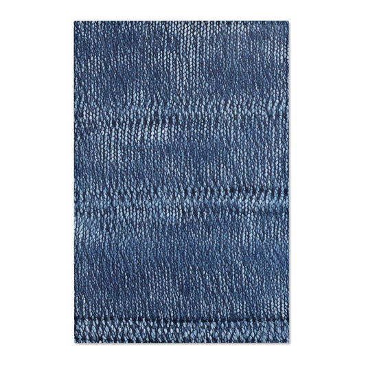 Indigo blue jean Denim Design Pattern Style - Area Rugs