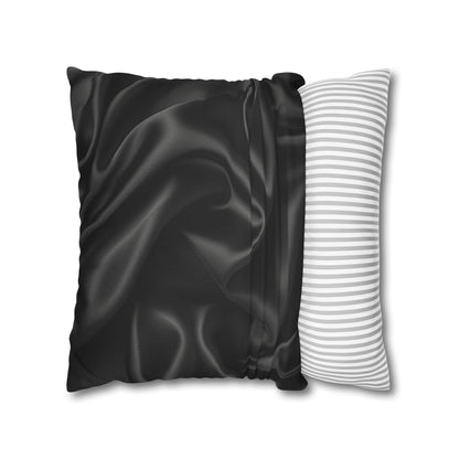 Black Silk, Spun Polyester Square Pillowcase