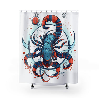 Cute Scorpio Zodiac Sign - Big Claws, Long Tail Cosmic Astrology Symbol - Shower Curtains