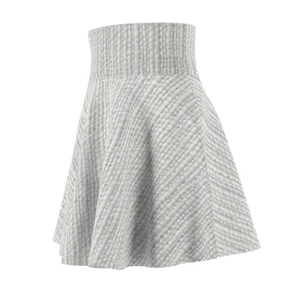 Chic White Denim-Style Fabric, Luxurious & Stylish Material - Women's Skater Skirt (AOP)