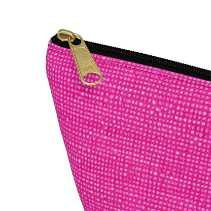 Hot Neon Pink Doll Like: Denim-Inspired, Bold & Bright Fabric - Accessory Pouch w T-bottom