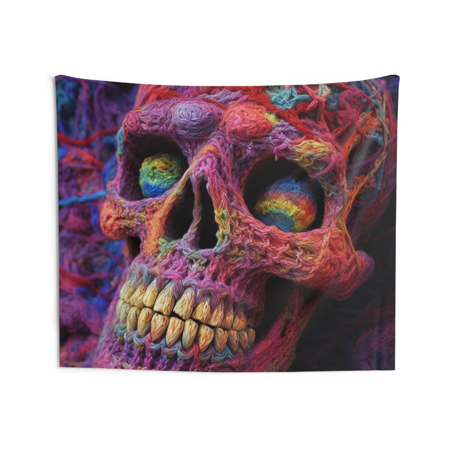 Crochet Skeleton Skull Halloween - Indoor Wall Tapestries