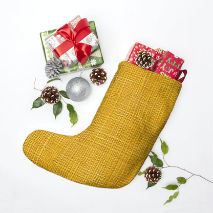 Radiant Sunny Yellow: Denim-Inspired Summer Fabric - Christmas Stockings