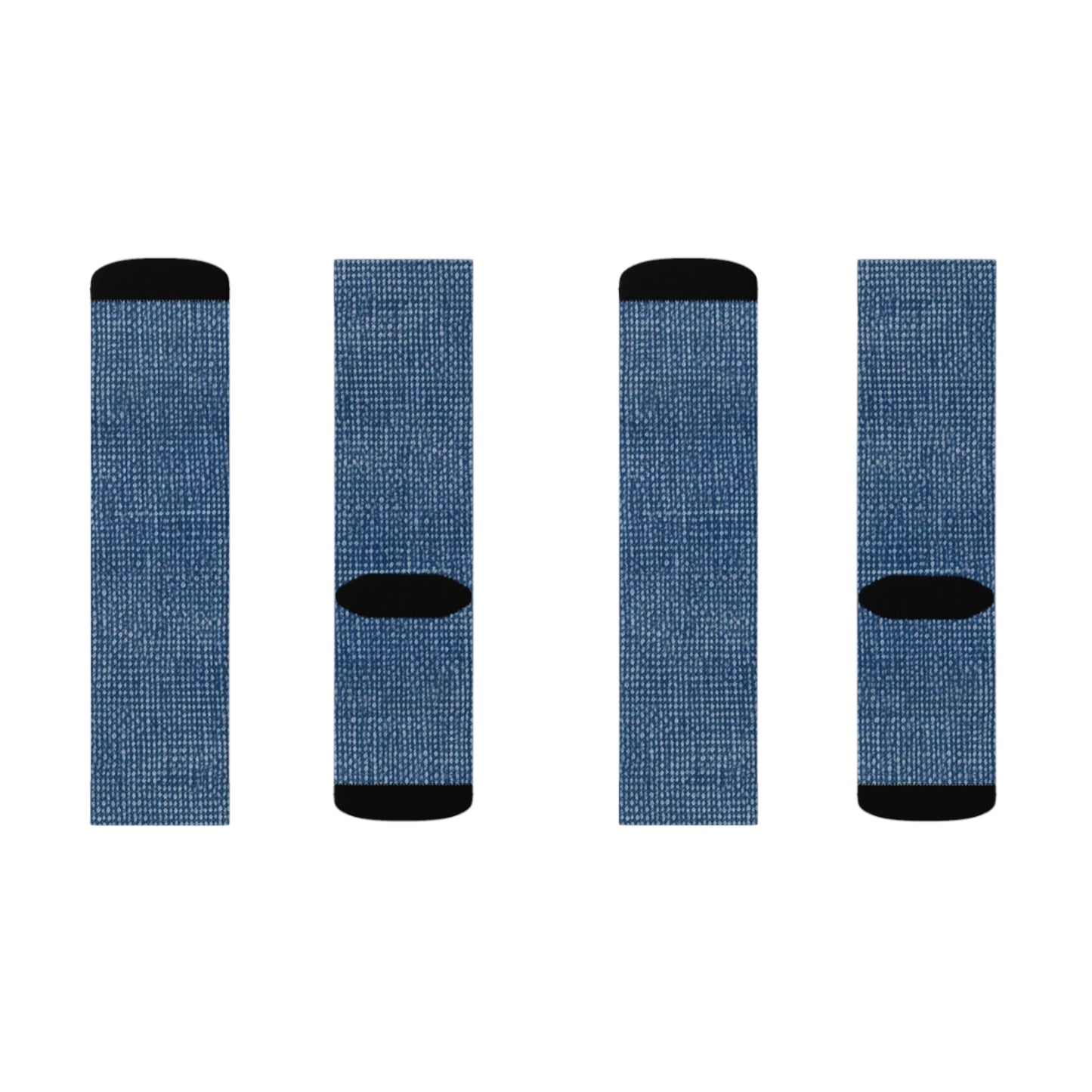 Outdoor Bass Boat Style - Denim Design Artwork - Sublimation Socks