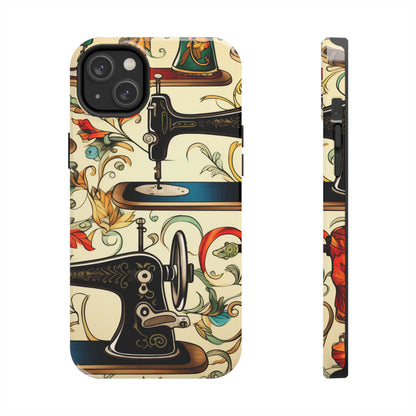 Classic Sewing Machines and Vibrant Thread Spools Pattern, Tailoring and Quilting - Tough Phone Cases