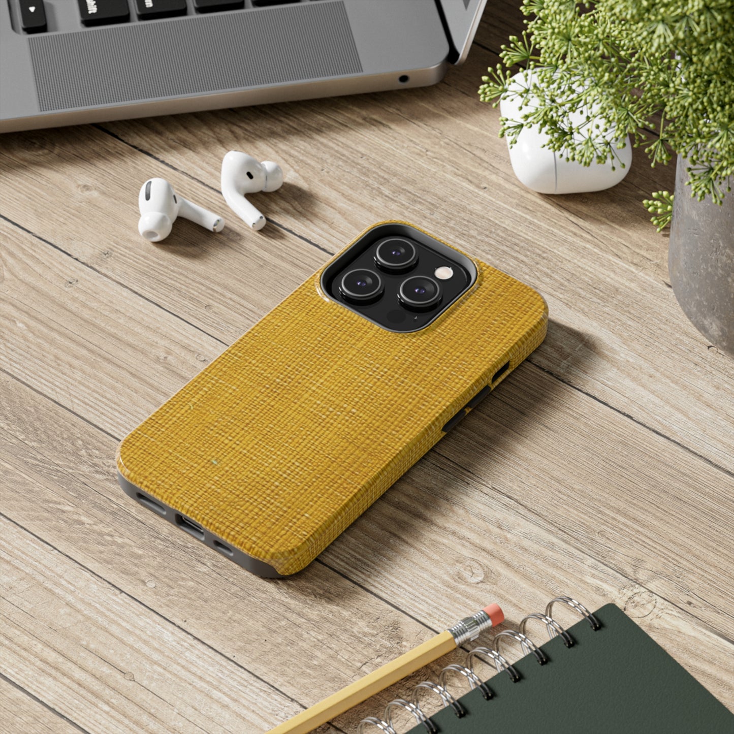 Radiant Sunny Yellow: Denim-Inspired Summer Fabric - Tough Phone Cases