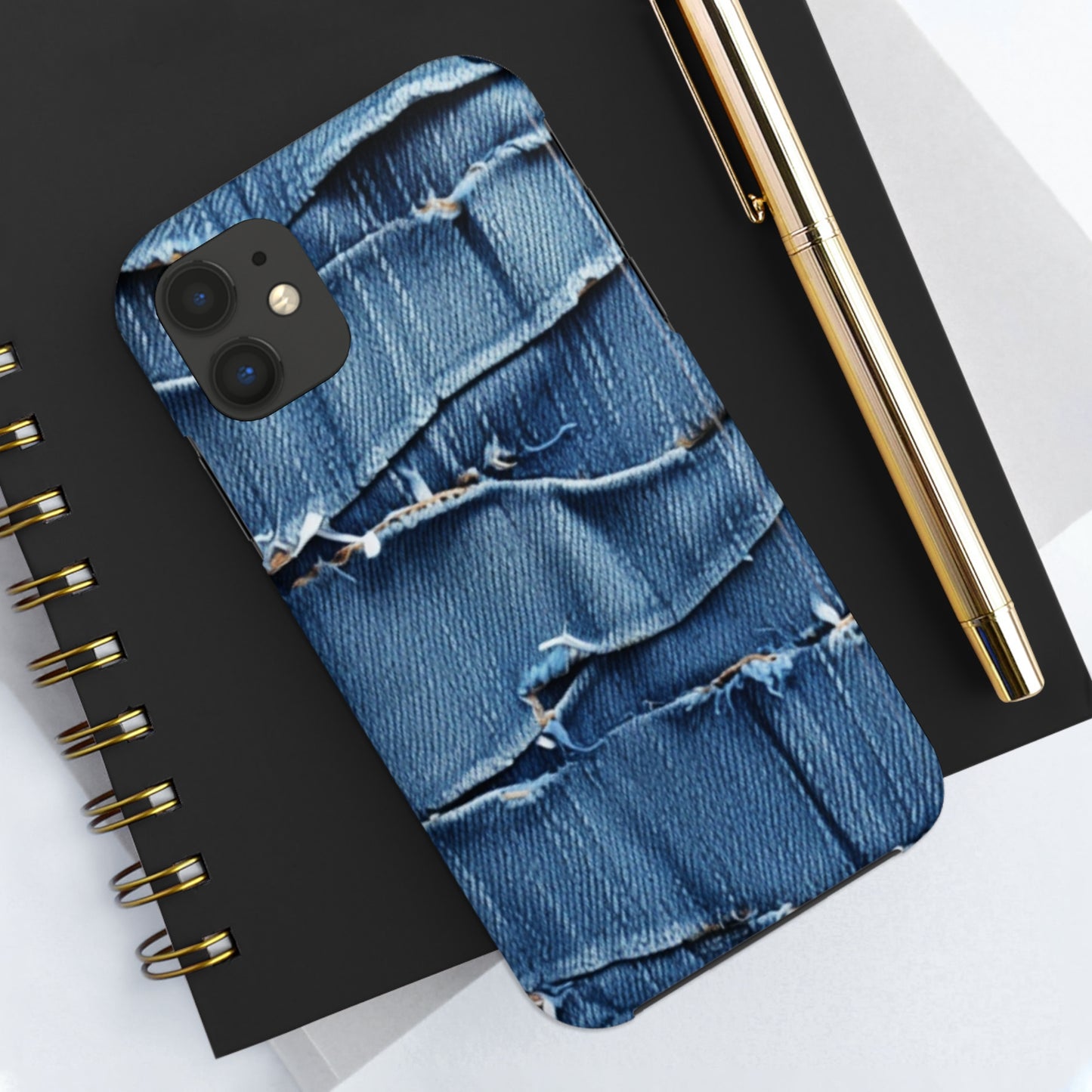 Midnight Blue Distressed Denim: Rugged, Torn & Stylish Design - Tough Phone Cases