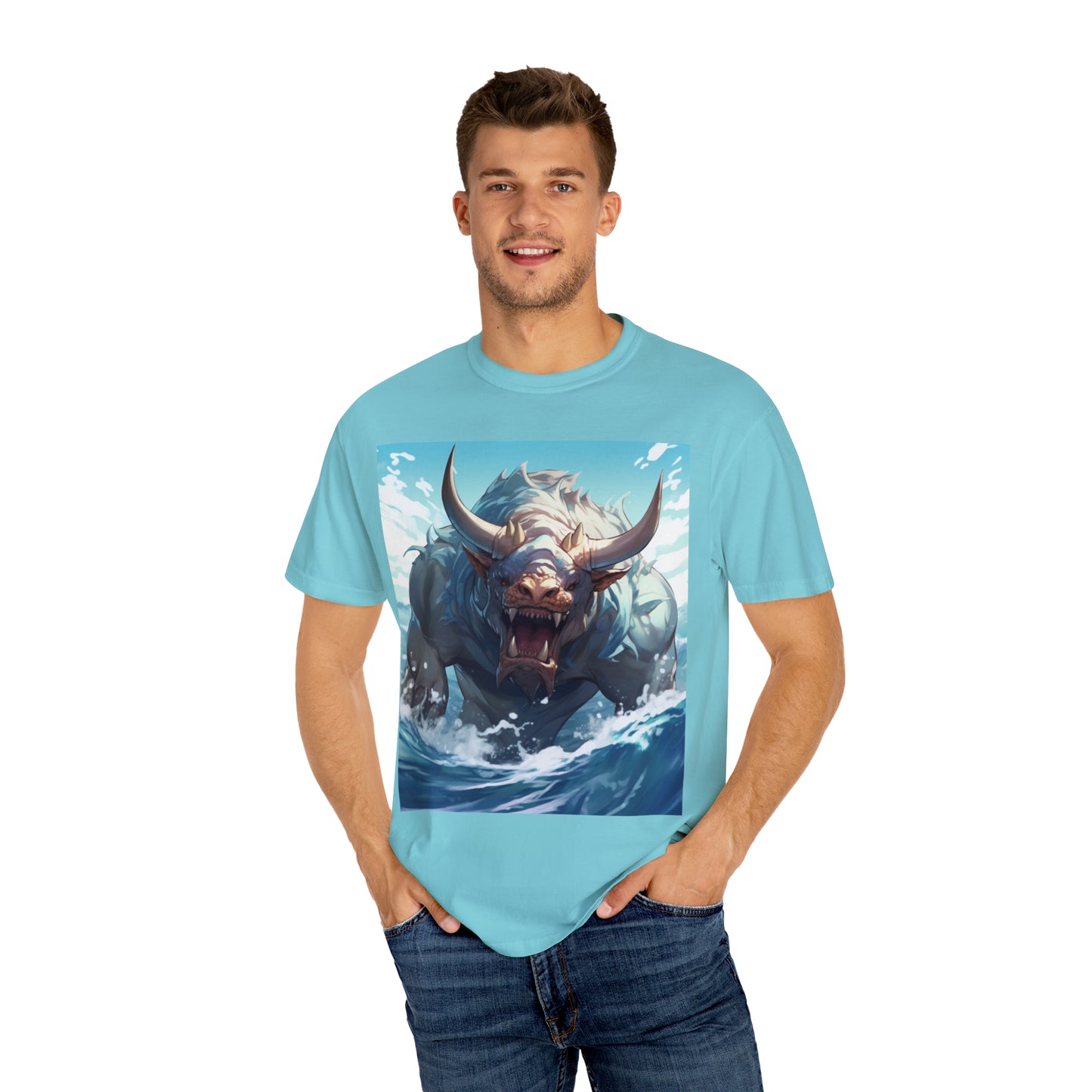 Bull Shark Fusion: Water Fantasy - Hybrid Ocean Marine Animal - Unisex Garment-Dyed T-shirt