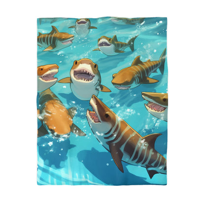 Tiger Shark: Ocean Marine Wildlife - Underwater - Microfiber Duvet Cover