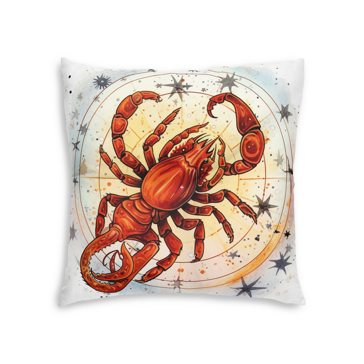 Prickly Scorpio Astrology - Sharp Zodiac Scorpion Celestial Horoscope - Tufted Floor Pillow, Square