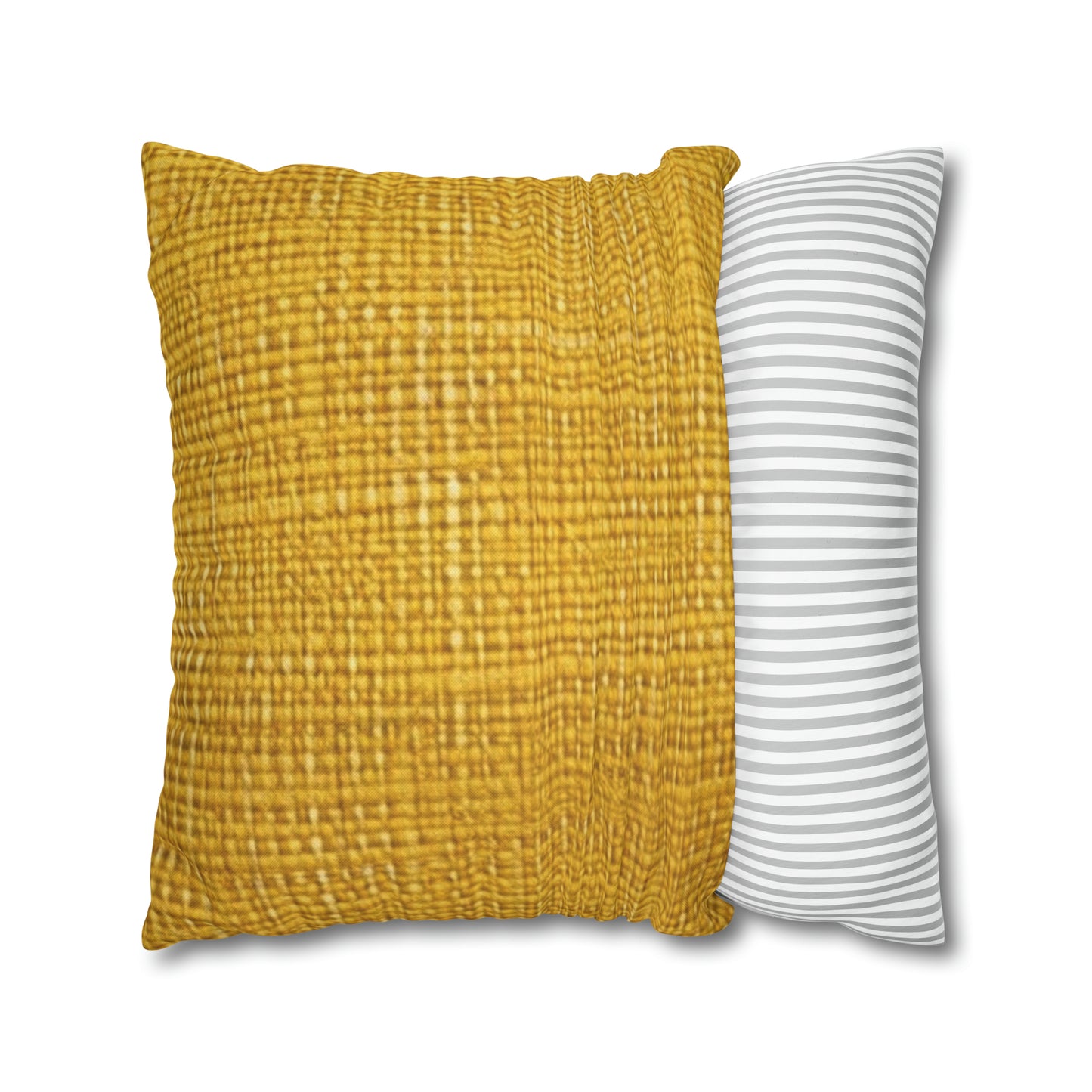 Radiant Sunny Yellow: Denim-Inspired Summer Fabric - Spun Polyester Square Pillow Case