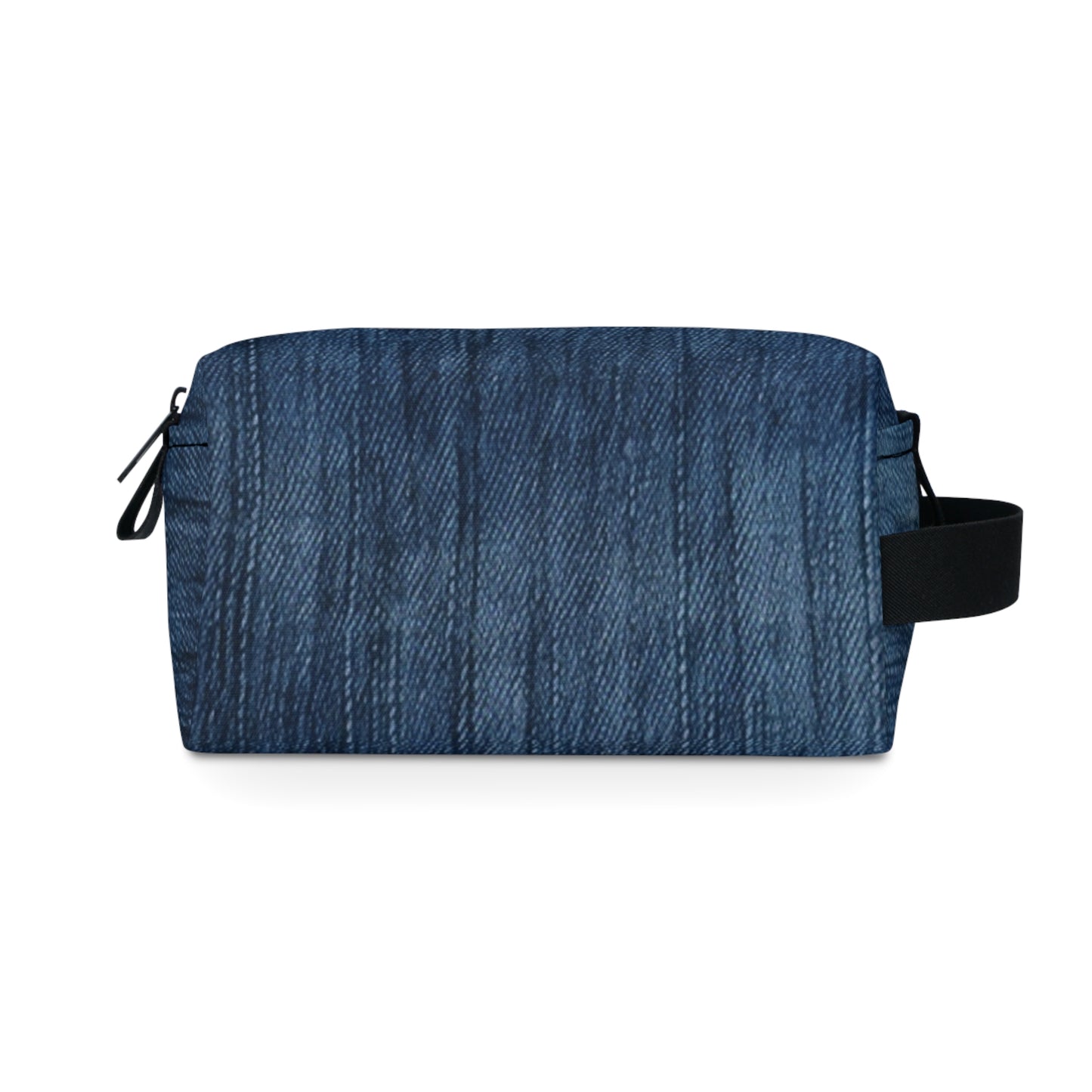 Indigo Splash: Washed Denim Reverie in Deep Blue - Toiletry Bag