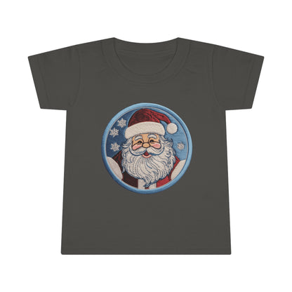 Santa Chenille Patch: Christmas Festive Holiday Design - Toddler T-shirt