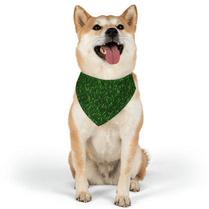 Touch Grass Indoor Style Outdoor Green Artificial Grass Turf - Dog & Pet Bandana Collar