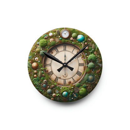 Moss Nature Plant Growth Acrylic Wall Clock