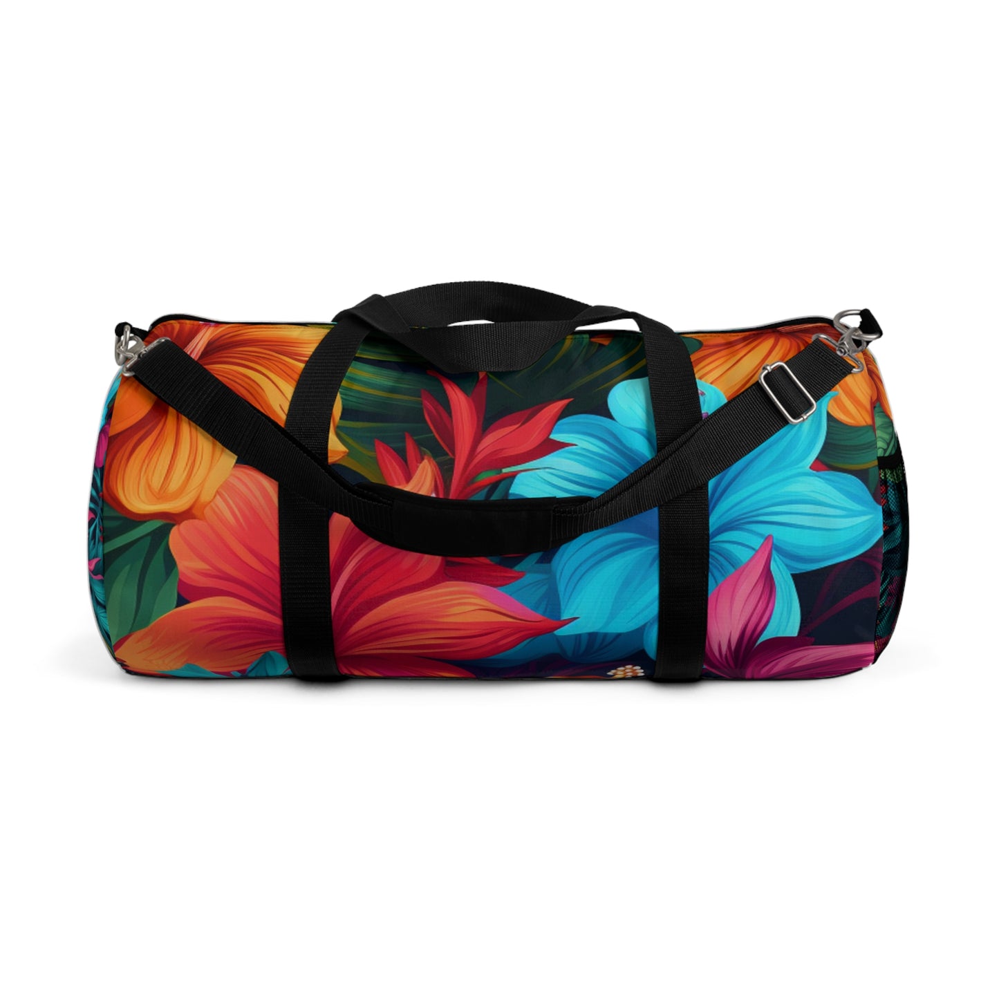 Vibrant Hawaiian-Inspired Tropical Floral Pattern Design Duffel Bag