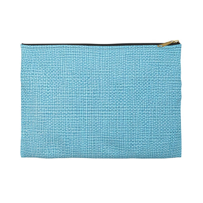 Bright Aqua Teal: Denim-Inspired Refreshing Blue Summer Fabric - Accessory Pouch