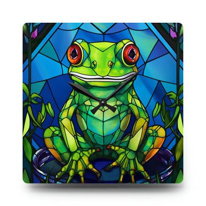 Stained Glass Frog Design - Acrylic Wall Clock