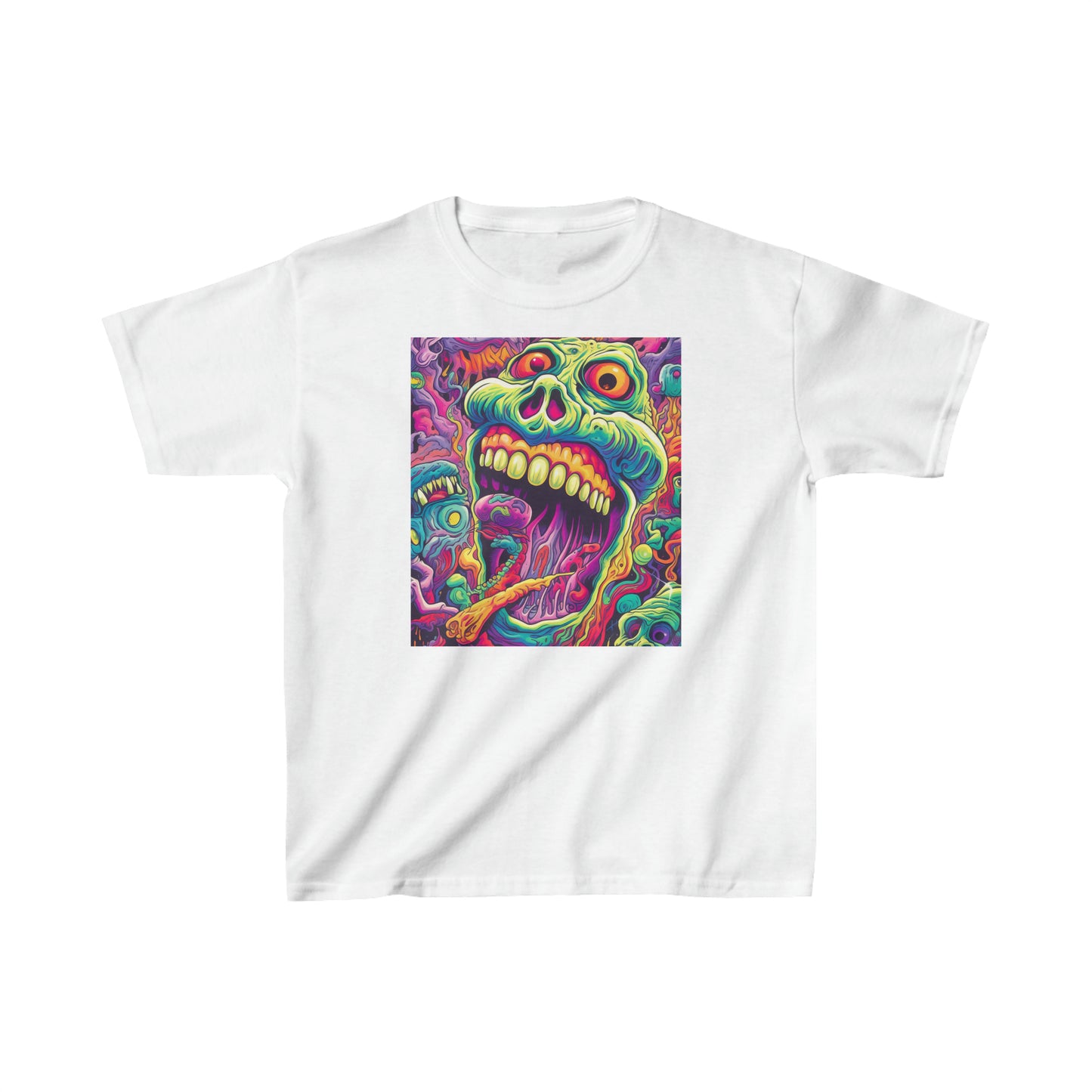 Super trippy and psychedelic Skull, Kids Heavy Cotton™ Tee