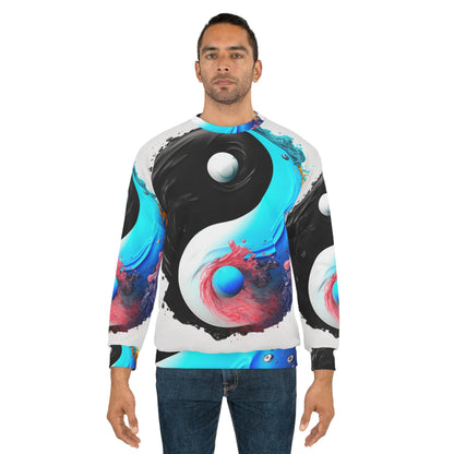 Yin Yang Symbol, Colorful Paint Style - Artistic Decor - Unisex Sweatshirt (AOP)