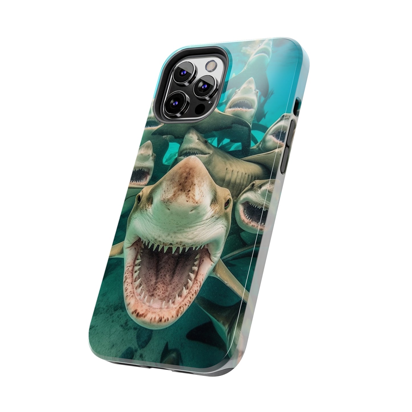 Laughing Lemon Sharks: Joyful Sea Jaws Ocean Deep - Tough Phone Cases