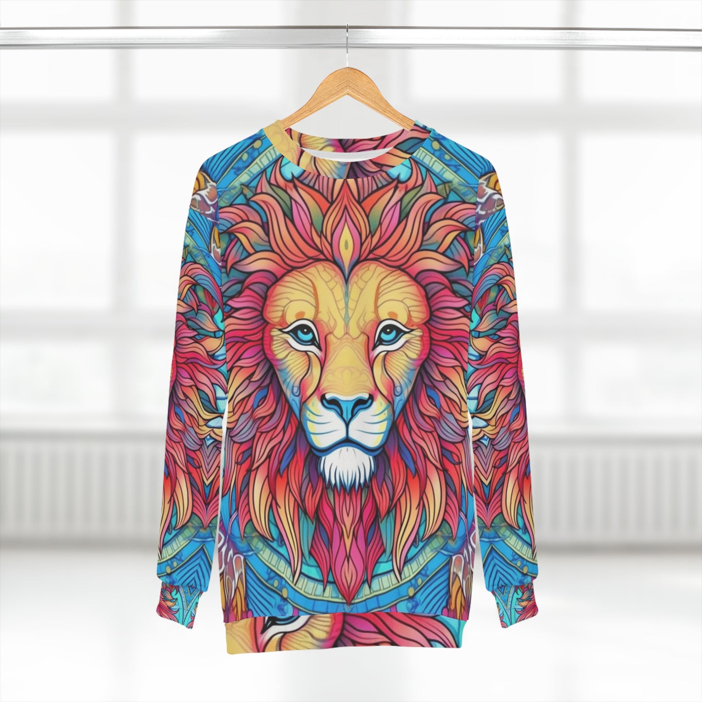 Astrological Leo - Cosmic Zodiac Constellation, Lion Symbol Art - Unisex Sweatshirt (AOP)