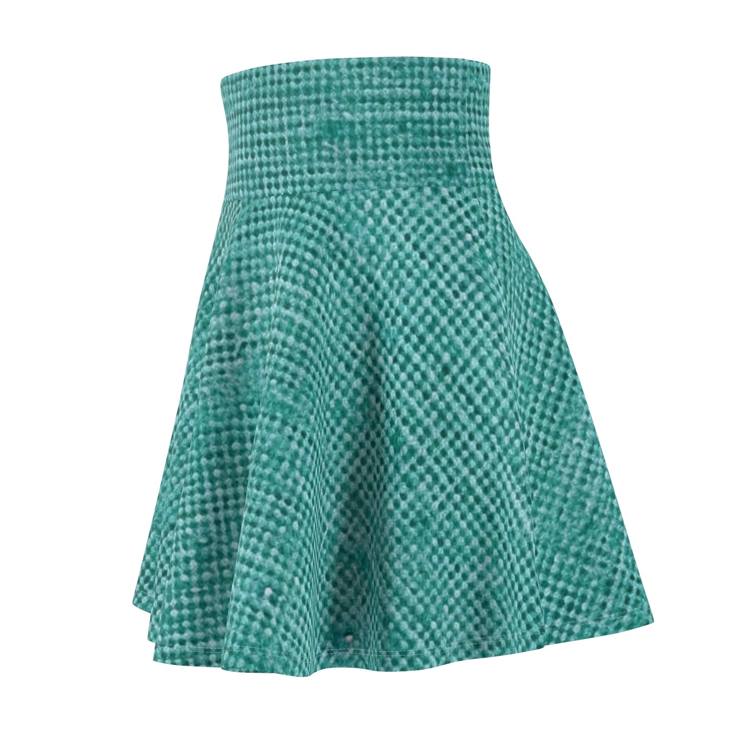 Quality Mint Turquoise Denim Fabric Deisgn, Stylish Material - Women's Skater Skirt (AOP)