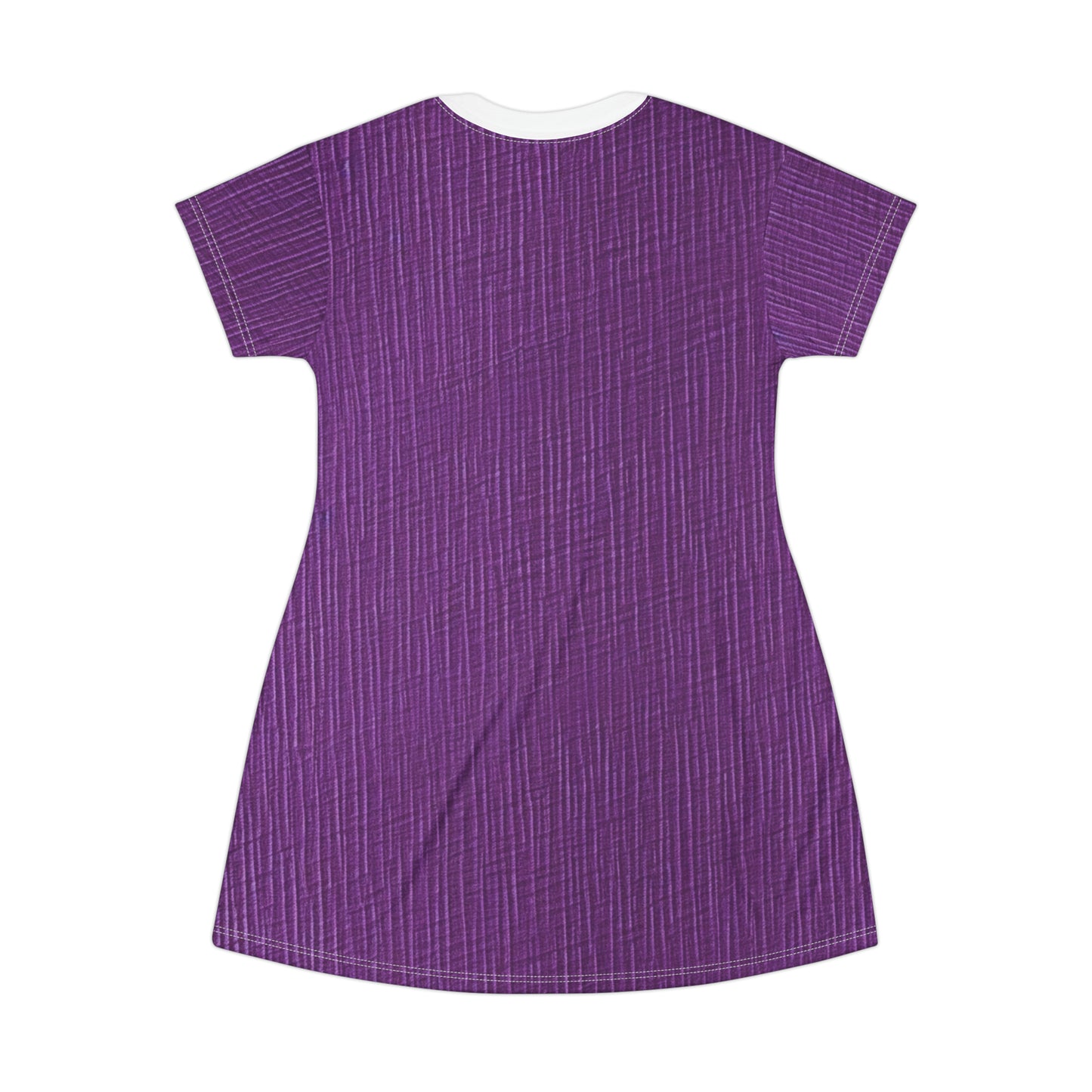 Violeta/Ciruela/Púrpura: Tela lujosa inspirada en la mezclilla - Vestido tipo camiseta (AOP) 