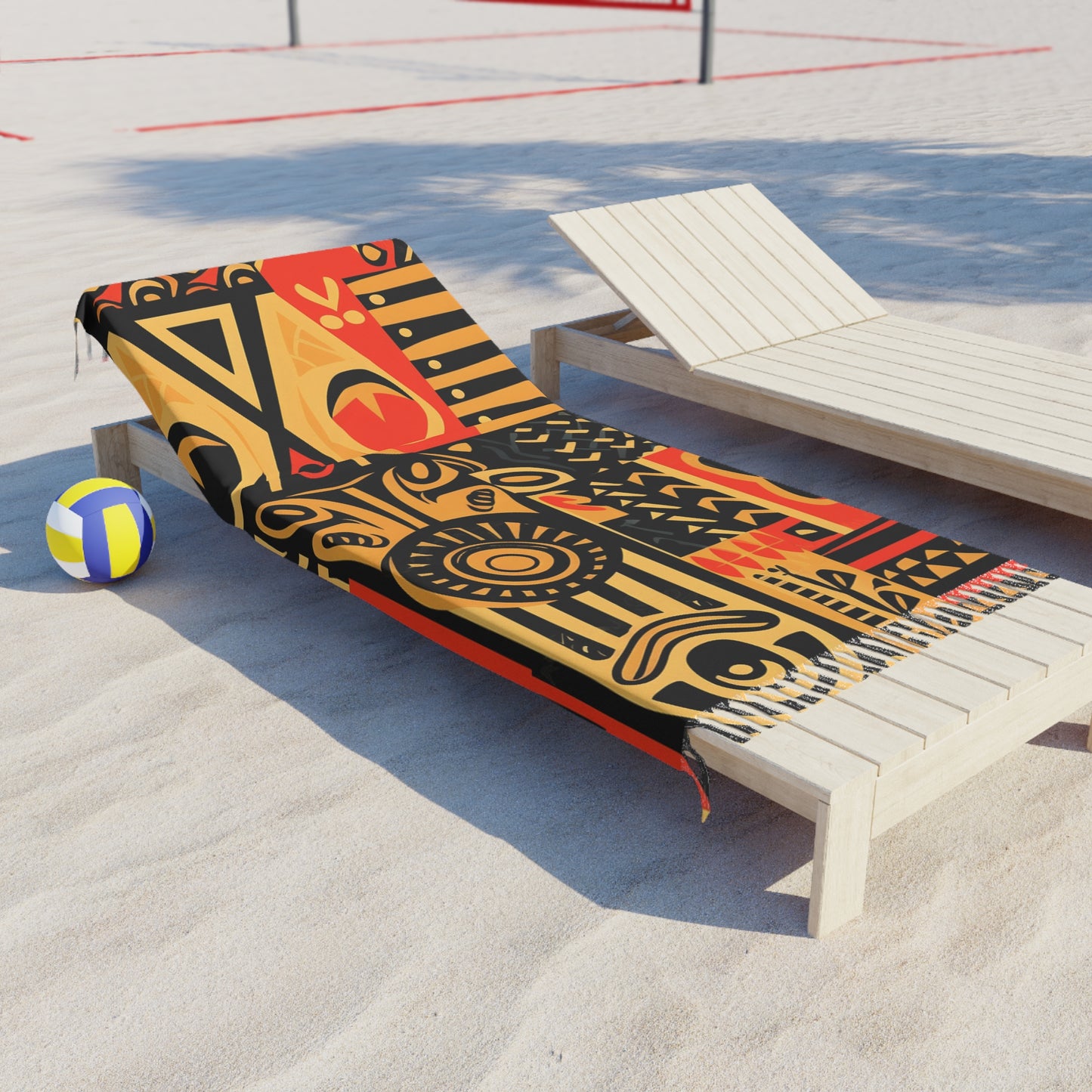 Tribal Art-Inspired Abstract Symbols, Heritage - Boho Beach Cloth