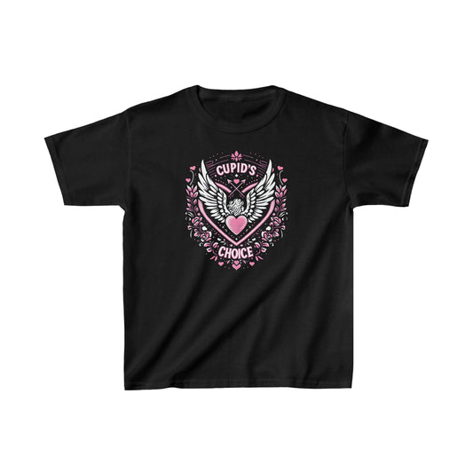 Cupids Choice Crest with Heart and Wings - Love and Romance Valentine Themed - Kids Heavy Cotton™ Tee