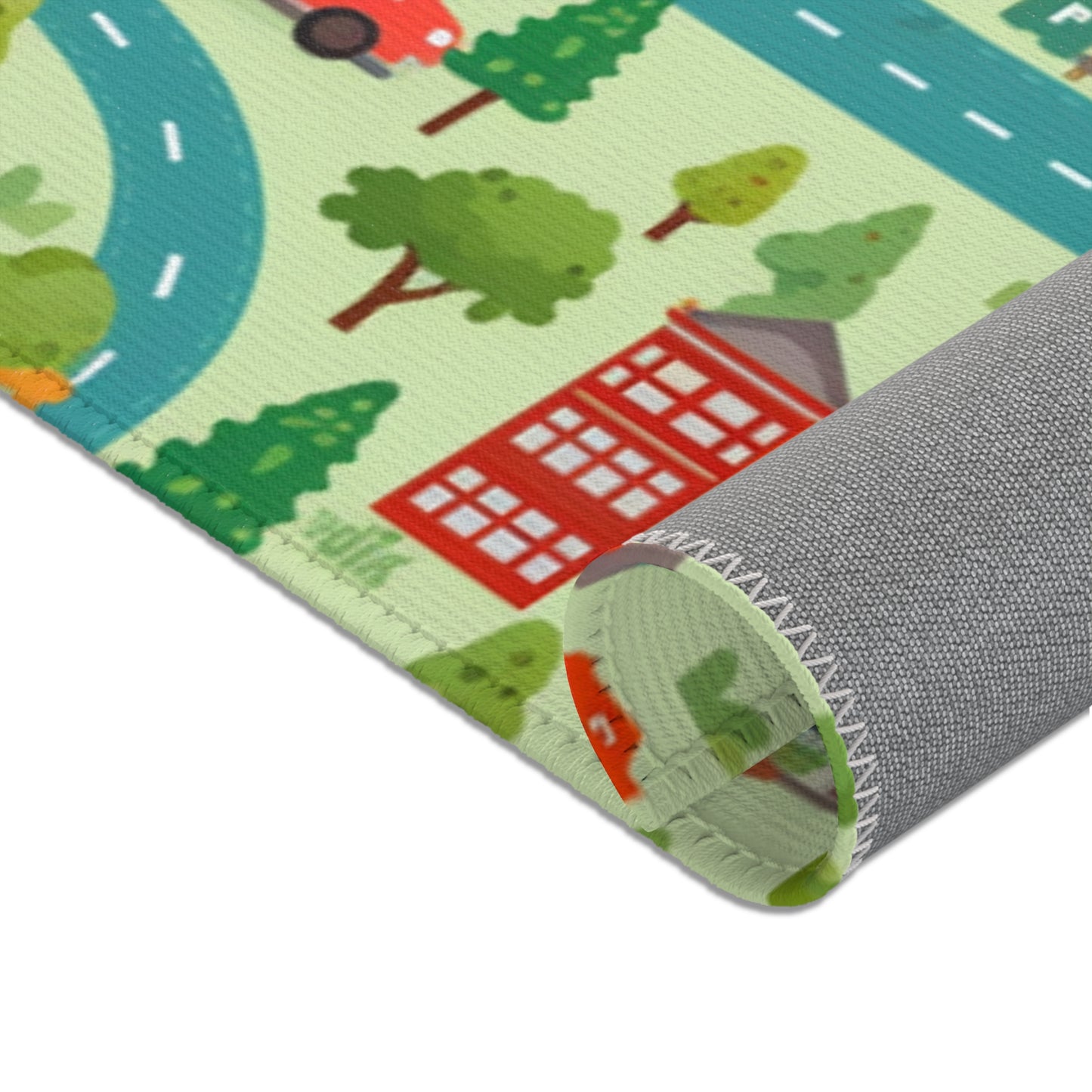 Jurassic Adventure: Children's Dinosaur Town, Vehicle Roadway Play - Area Rugs