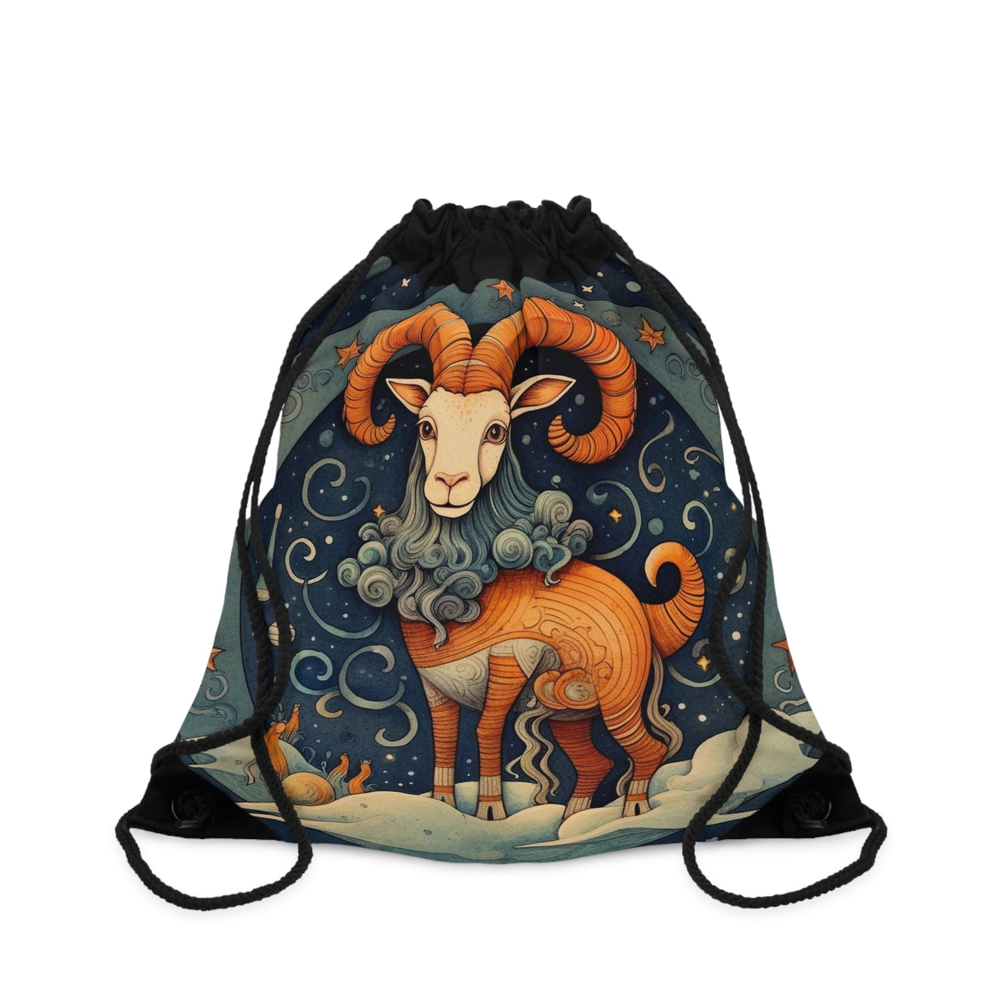 Capricorn Zodiac Children's Book Style Humorous Design - Drawstring Bag