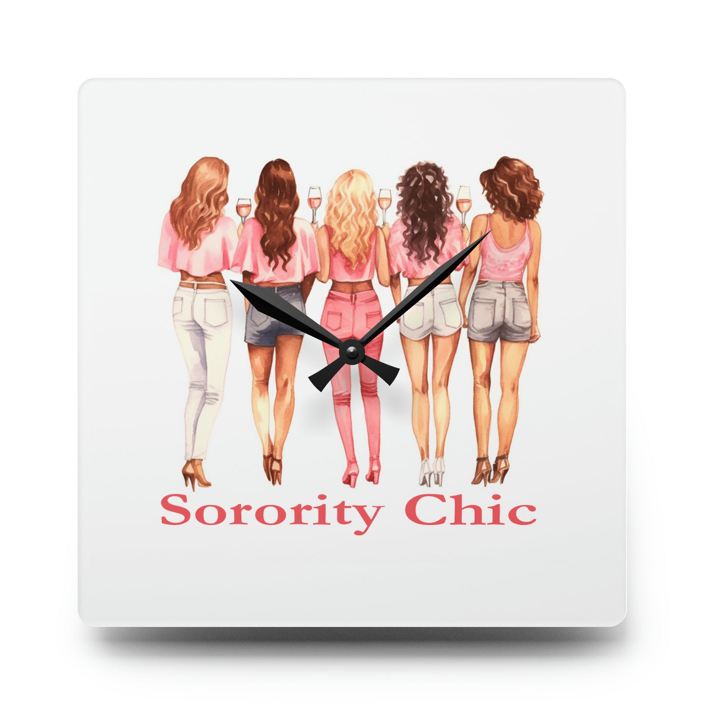 Sorority Chic Acrylic Wall Clock