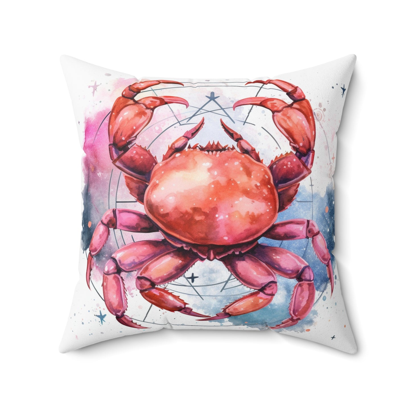 Cancer Star Sign - Elegant Zodiac Astrology Spun Polyester Square Pillow