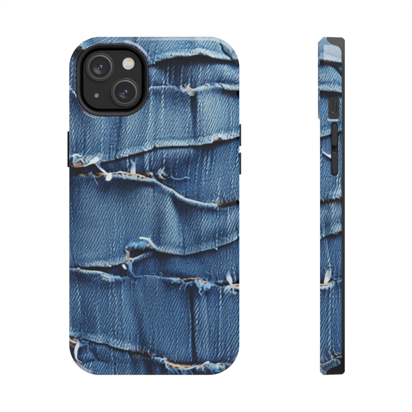 Midnight Blue Distressed Denim: Rugged, Torn & Stylish Design - Tough Phone Cases