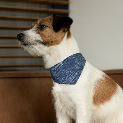 Indigo blue jean Denim Design Pattern Style - Pet Bandana Collar