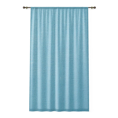 Bright Aqua Teal: Denim-Inspired Refreshing Blue Summer Fabric - Window Curtain