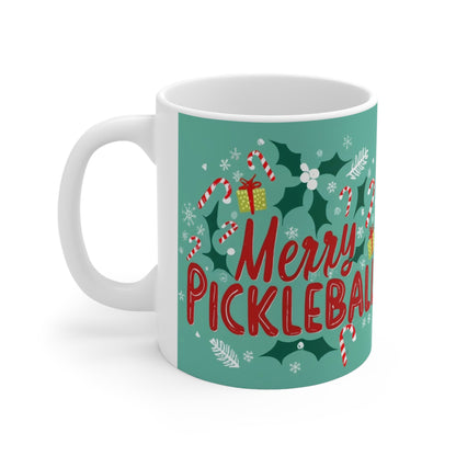 Merry Pickleball Holiday Christmas - Ceramic Mug 11oz