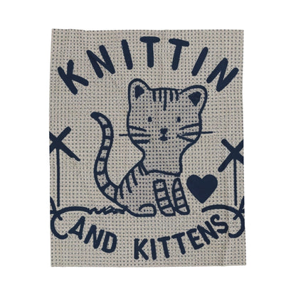 Knittin with Kittens: Cat Lover's Knitting Joy - Velveteen Plush Blanket