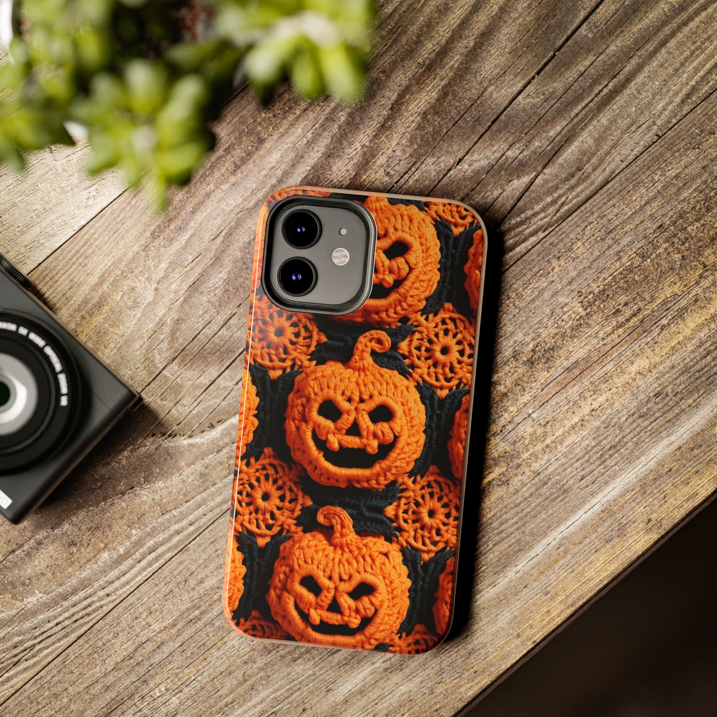 Halloween Crochet Pumpkin Scary Horror Festive Holiday Pattern - Tough Phone Cases