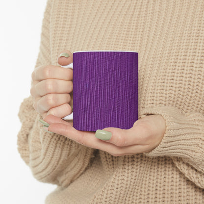 Violet/Plum/Purple: Denim-Inspired Luxurious Fabric - Ceramic Mug 11oz