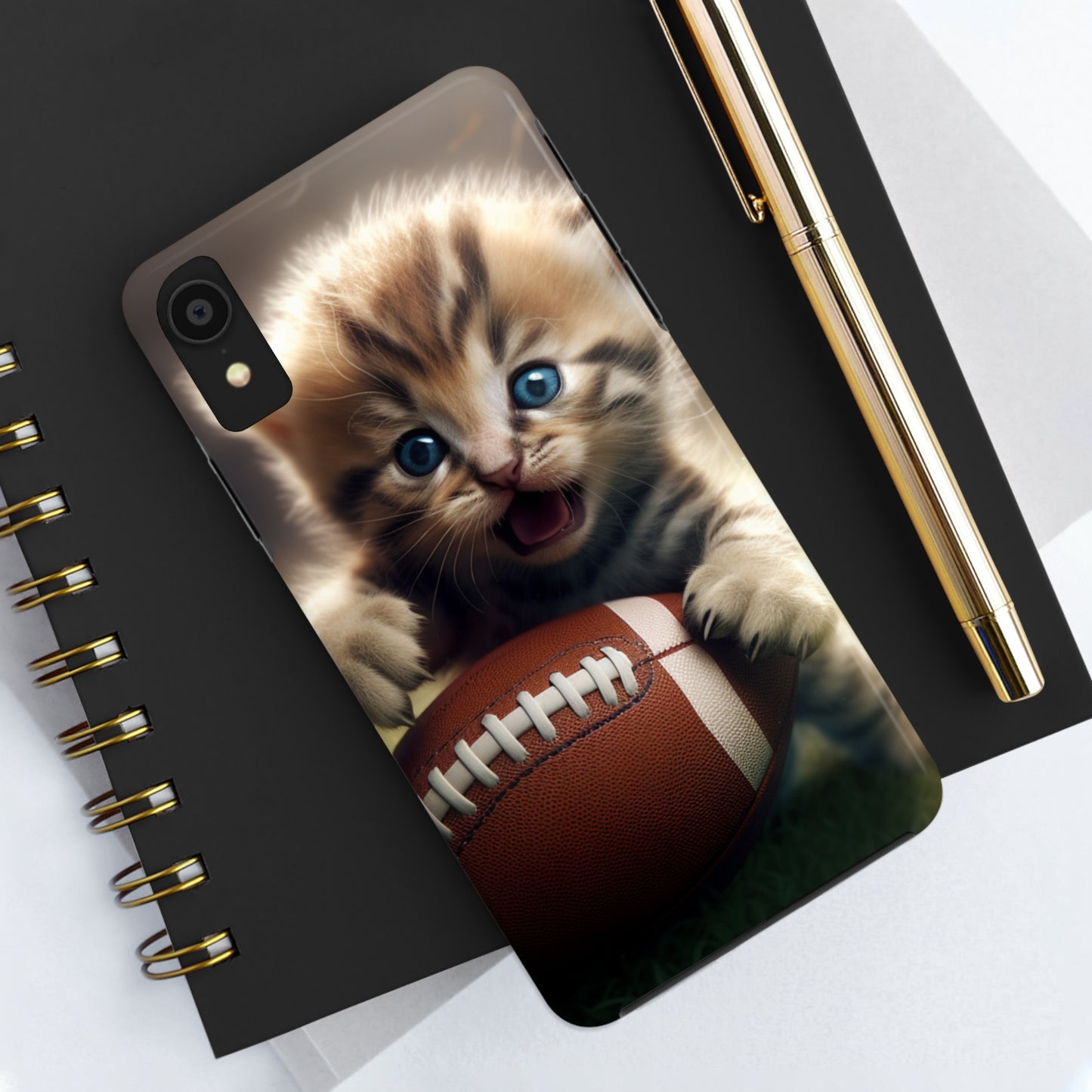 Football Kitten Touchdown: el juego deportivo ganador de Tabby - Estuches resistentes para teléfonos