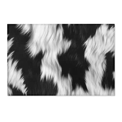 Cowhide on Hair Leather - Black and White - Designer Style - Area Rugs