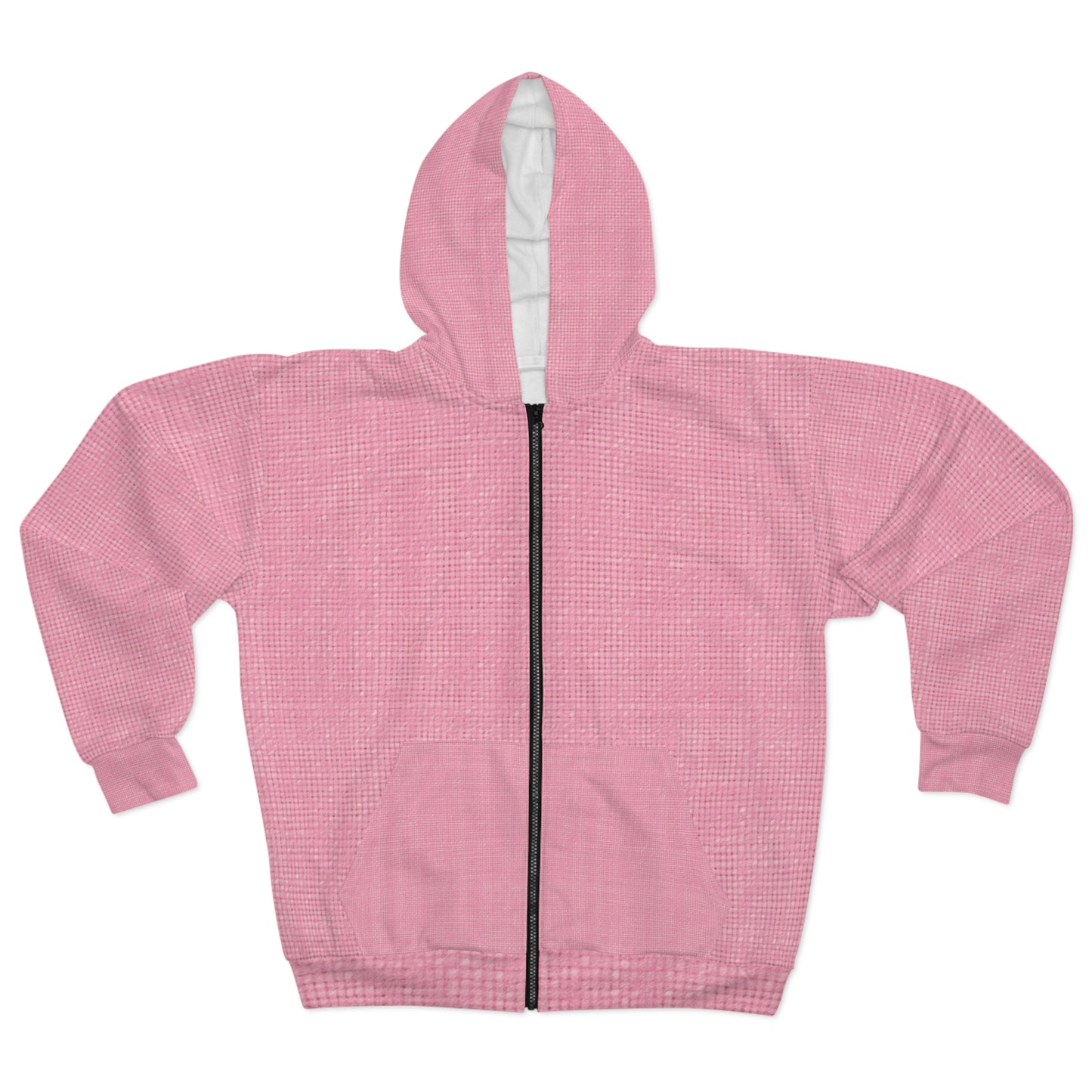 Pastel Rose Pink: Denim-Inspired, Refreshing Fabric Design - Unisex Zip Hoodie (AOP)