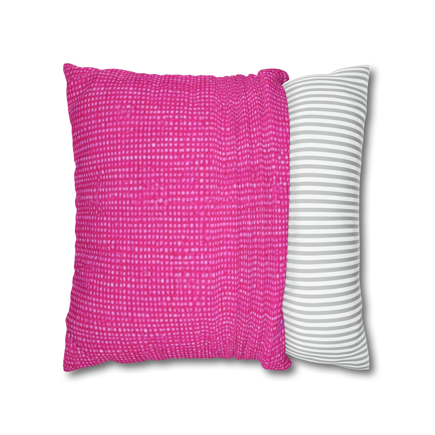 Hot Neon Pink Doll Like: Denim-Inspired, Bold & Bright Fabric - Spun Polyester Square Pillow Case