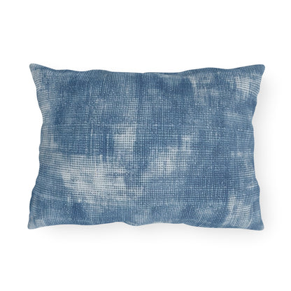 Azul descolorido descolorido: tela con estilo inspirada en la mezclilla - Almohadas para exteriores