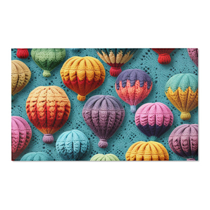 Crochet Hot Air Balloons Sky Travel Transport Scenic Style - Area Rugs