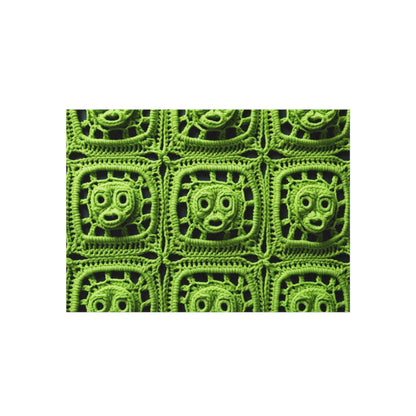 Halloween Green Alien Crochet Galactic Space Zombie Style - Outdoor Rug