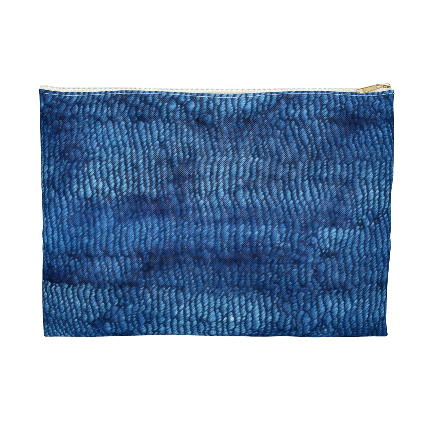 Blue Spectrum: Denim-Inspired Fabric Light to Dark - Accessory Pouch