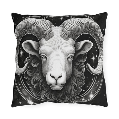 Almohada para exterior Aries Zodiac resistente a los rayos UV, resistente al agua, poliéster hilado 